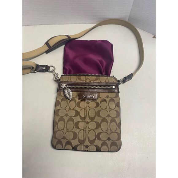 COACH Women’s Signature Logo Canvas Shoulder Crossbody Swingpack 8X7.5 - Picture 9 of 9